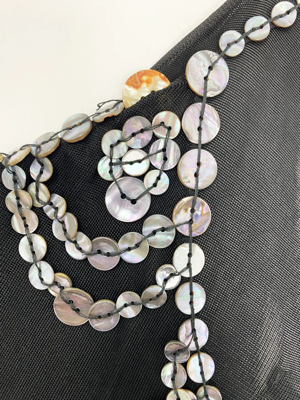 Jean Paul Gaultier pearl button knit top — JAMES VELORIA