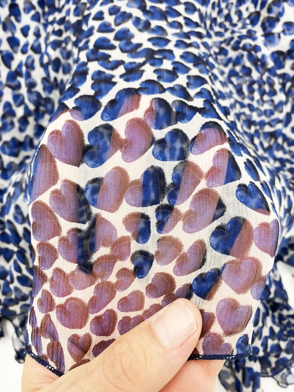 Prada S/S 2000 blue heart print silk skirt — JAMES VELORIA