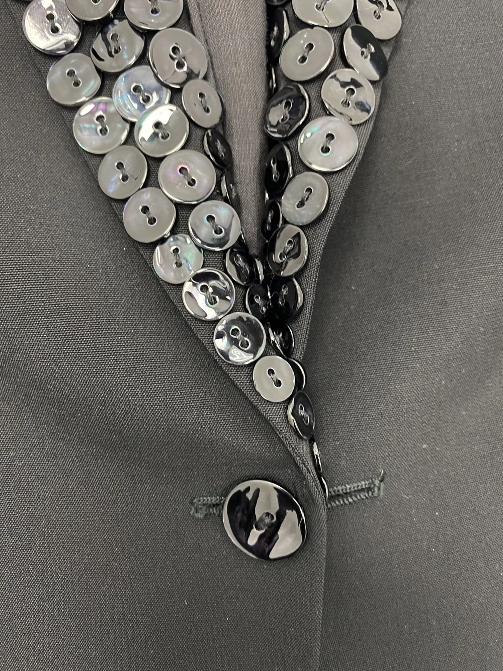 Jean Paul Gaultier pearl button suit — JAMES VELORIA