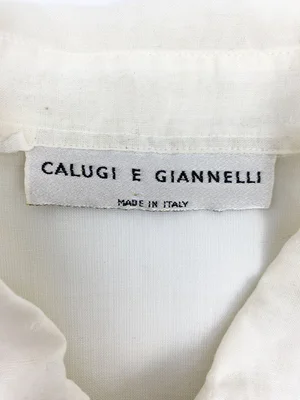 Calugi e Giannelli 80s pleated white cotton shirt — JAMES VELORIA