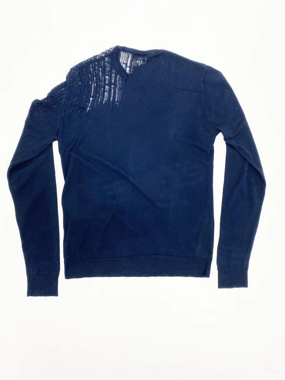 Dior Homme 2006aw ドライバーズニット　s Dior Homme S/S 2006 shredded navy blue sweater — JAMES VELORIA