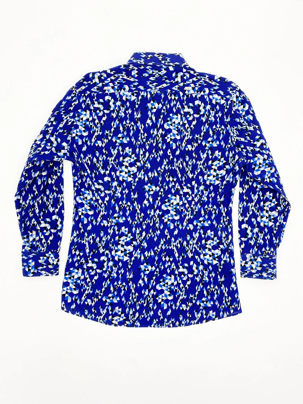 Gucci S/S 2010 blue geometric print shirt — JAMES VELORIA