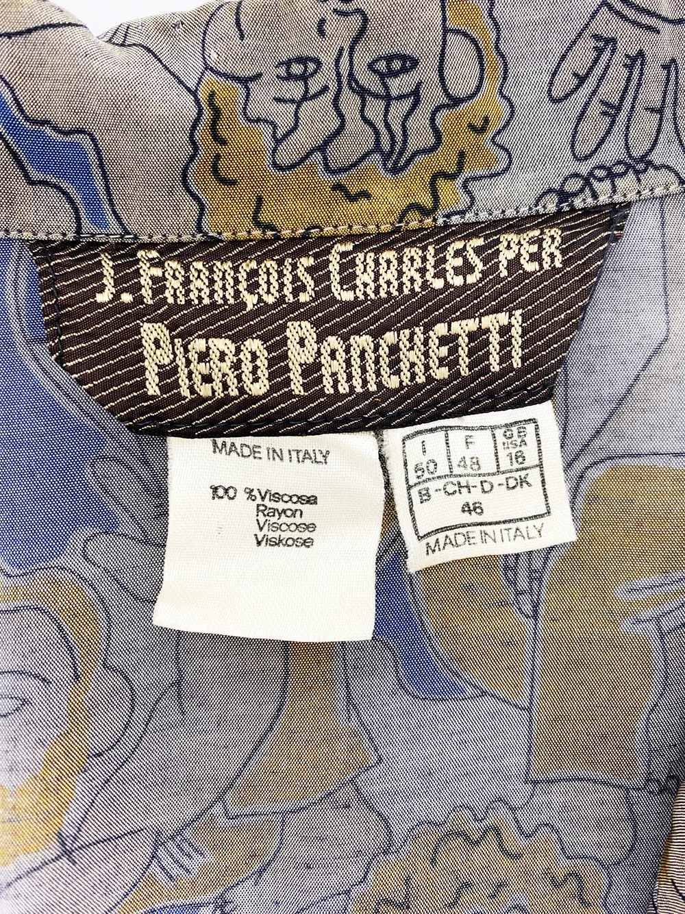 Piero Panchetti 80s blonde man print jacket — JAMES VELORIA