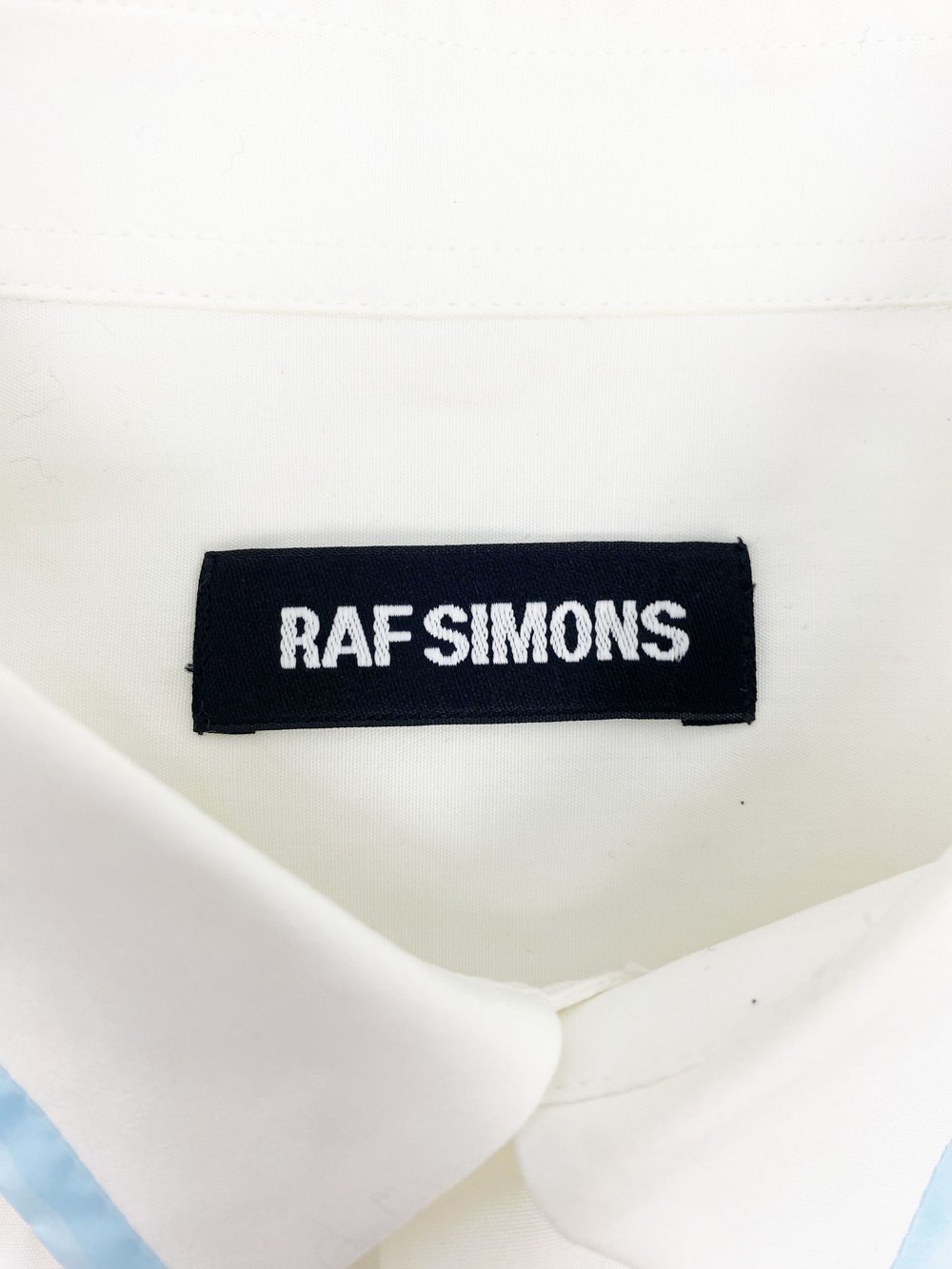Raf Simons light blue collar stripe shirt — JAMES VELORIA
