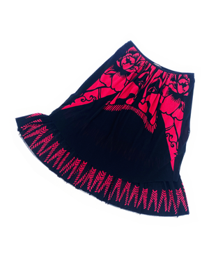 Vivienne Tam 90s mask print mesh skirt — JAMES VELORIA