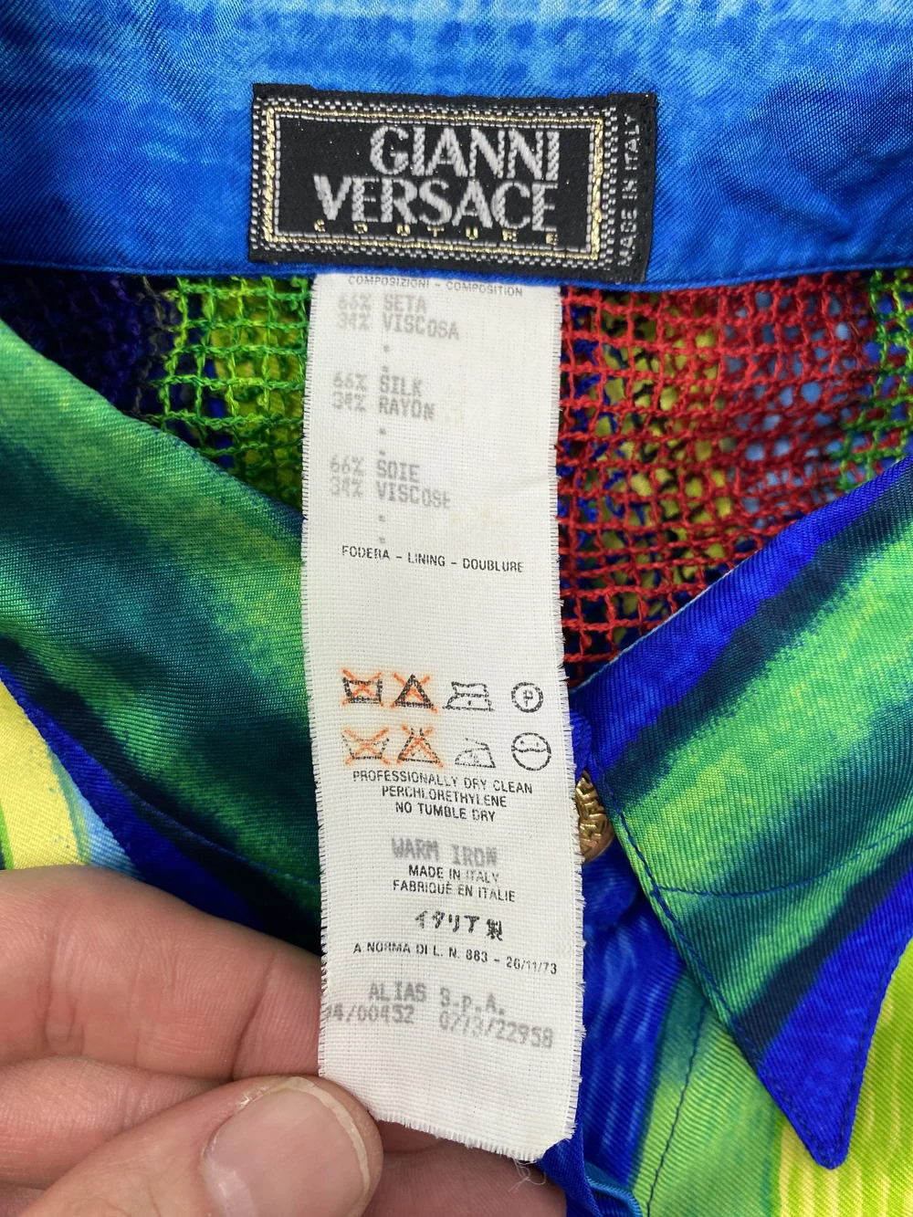 Gianni Versace S/S 1994 mesh back silk shirt — JAMES VELORIA