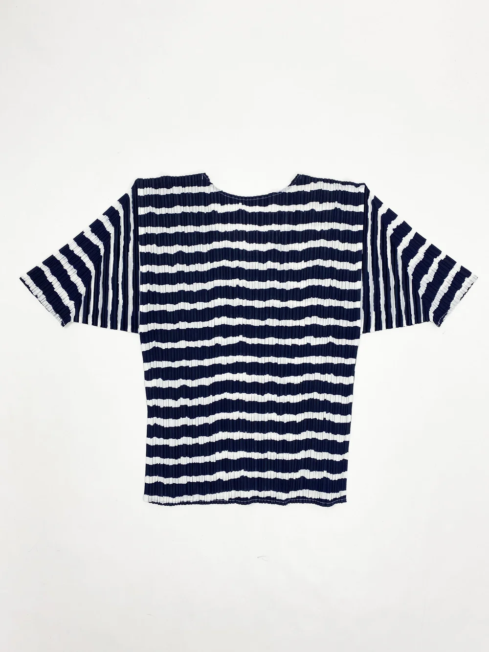 Issey Miyake Pleats Please striped pleated shirt — JAMES VELORIA