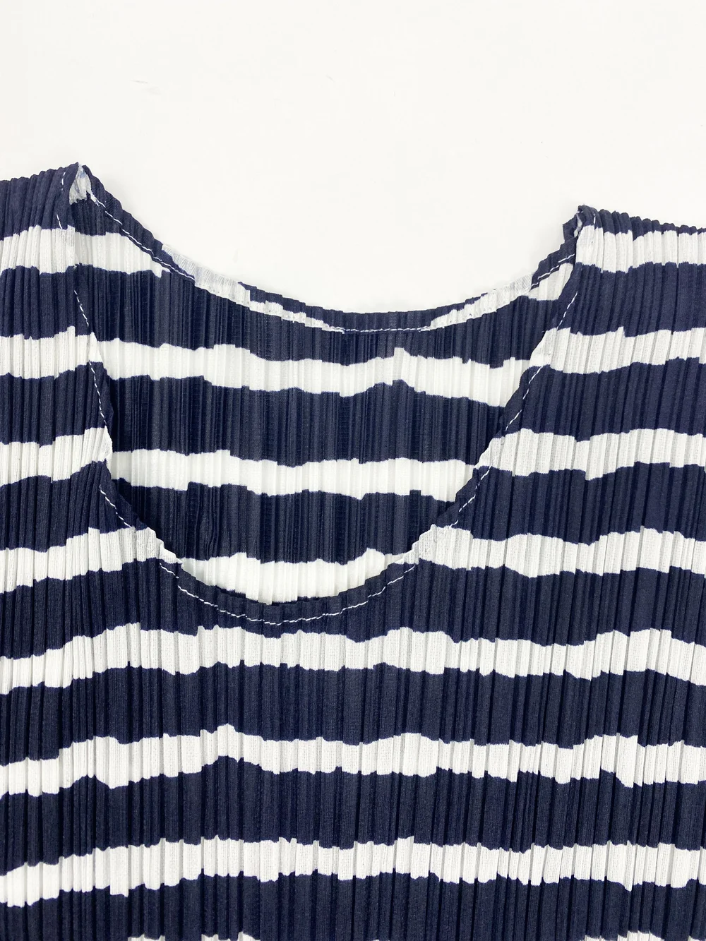 Issey Miyake Pleats Please striped pleated shirt — JAMES VELORIA
