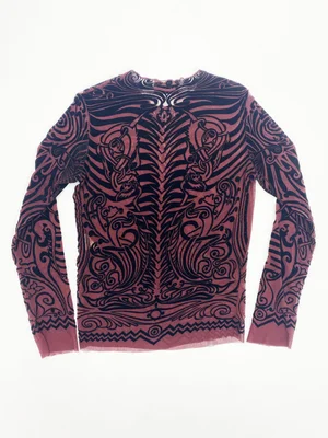 Jean Paul Gaultier S/S 1996 flocked tattoo print mesh top — JAMES