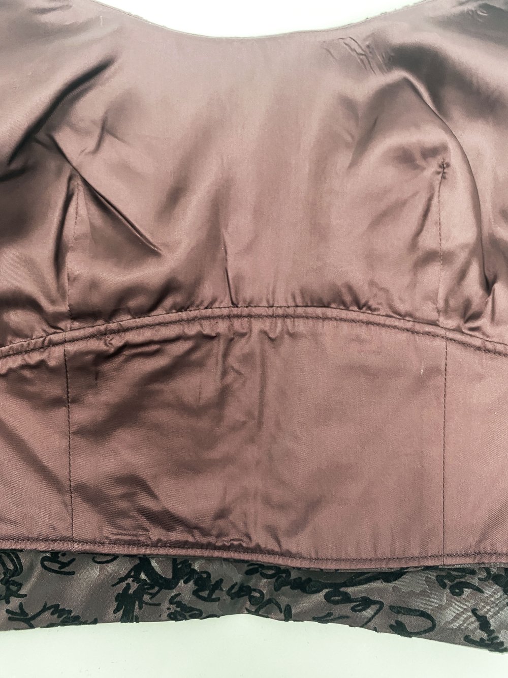 Jean Paul Gaultier F/W 1997 logo brocade bustier — JAMES VELORIA Jean Paul Gaultier F/W 1997 logo brocade bustier — JAMES VELORIA
