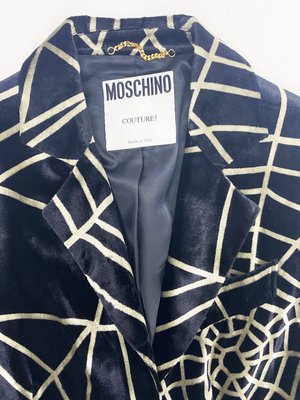 Moschino 90s spider web print velvet blazer — JAMES VELORIA