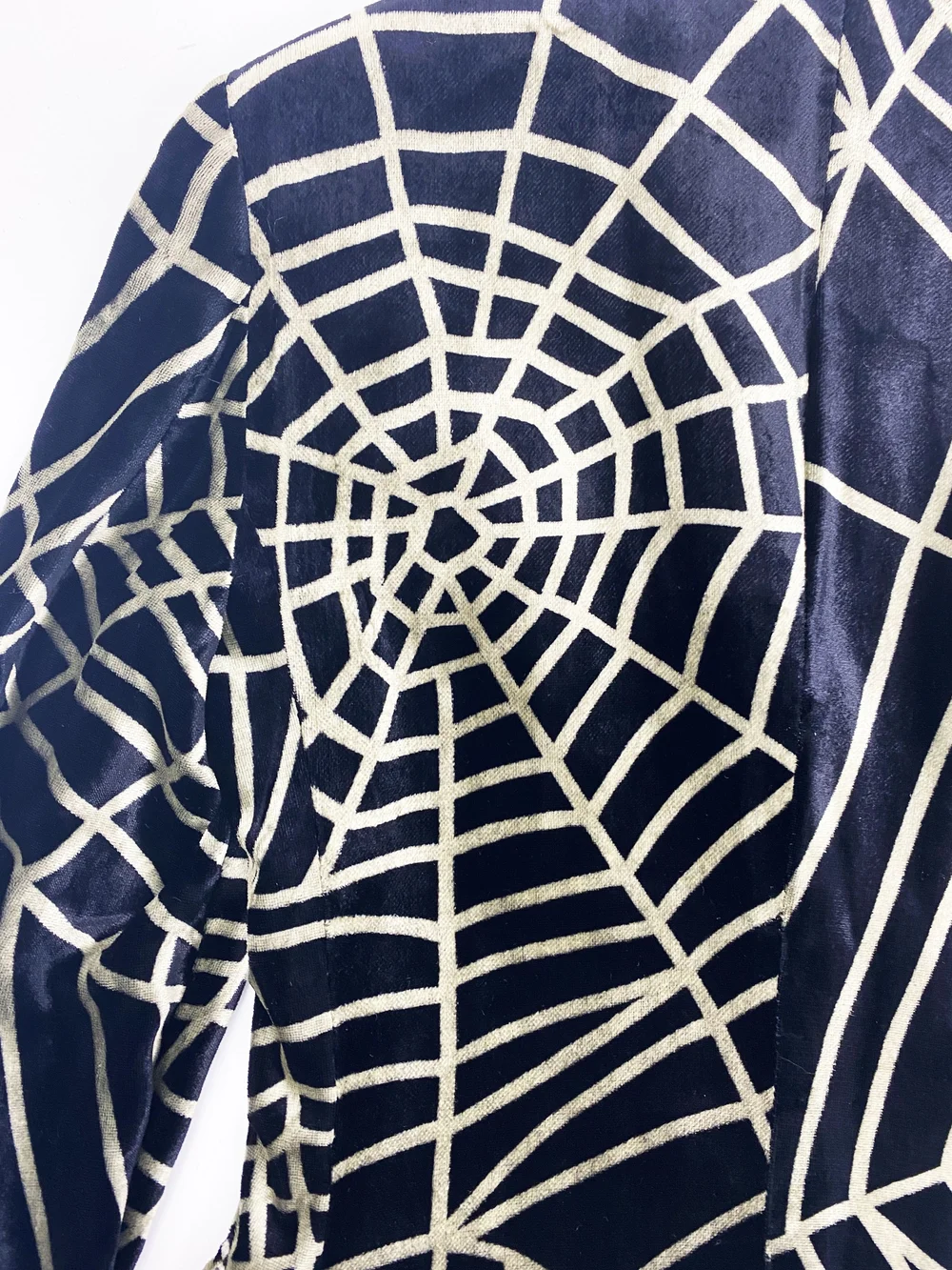 Moschino 90s spider web print velvet blazer — JAMES VELORIA