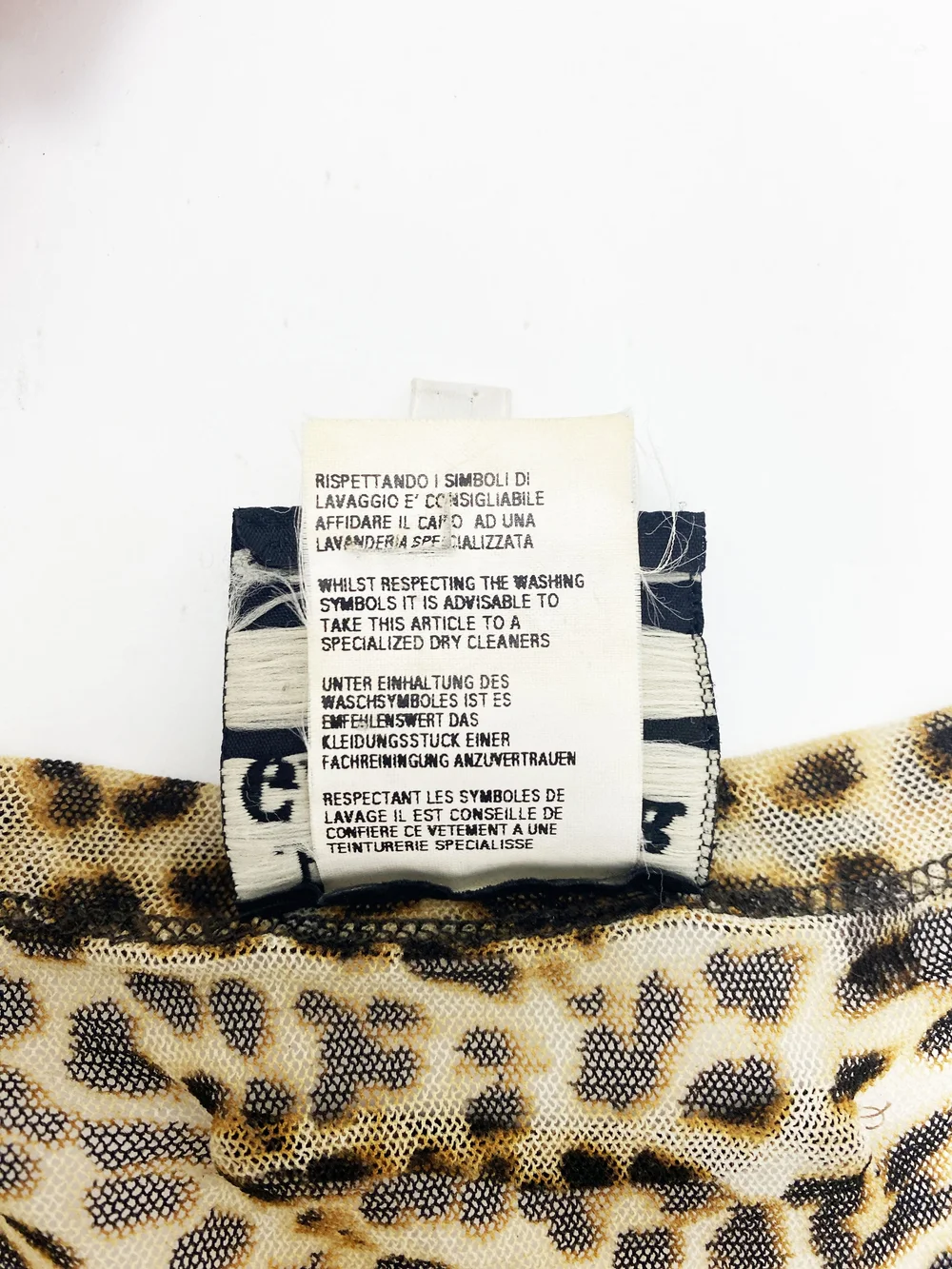 Jean Paul Gaultier flocked leopard print mesh top — JAMES VELORIA