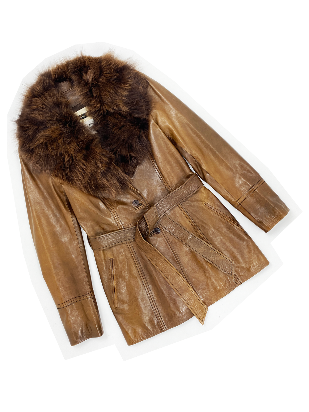 plein-sud-brown-leather-coat-