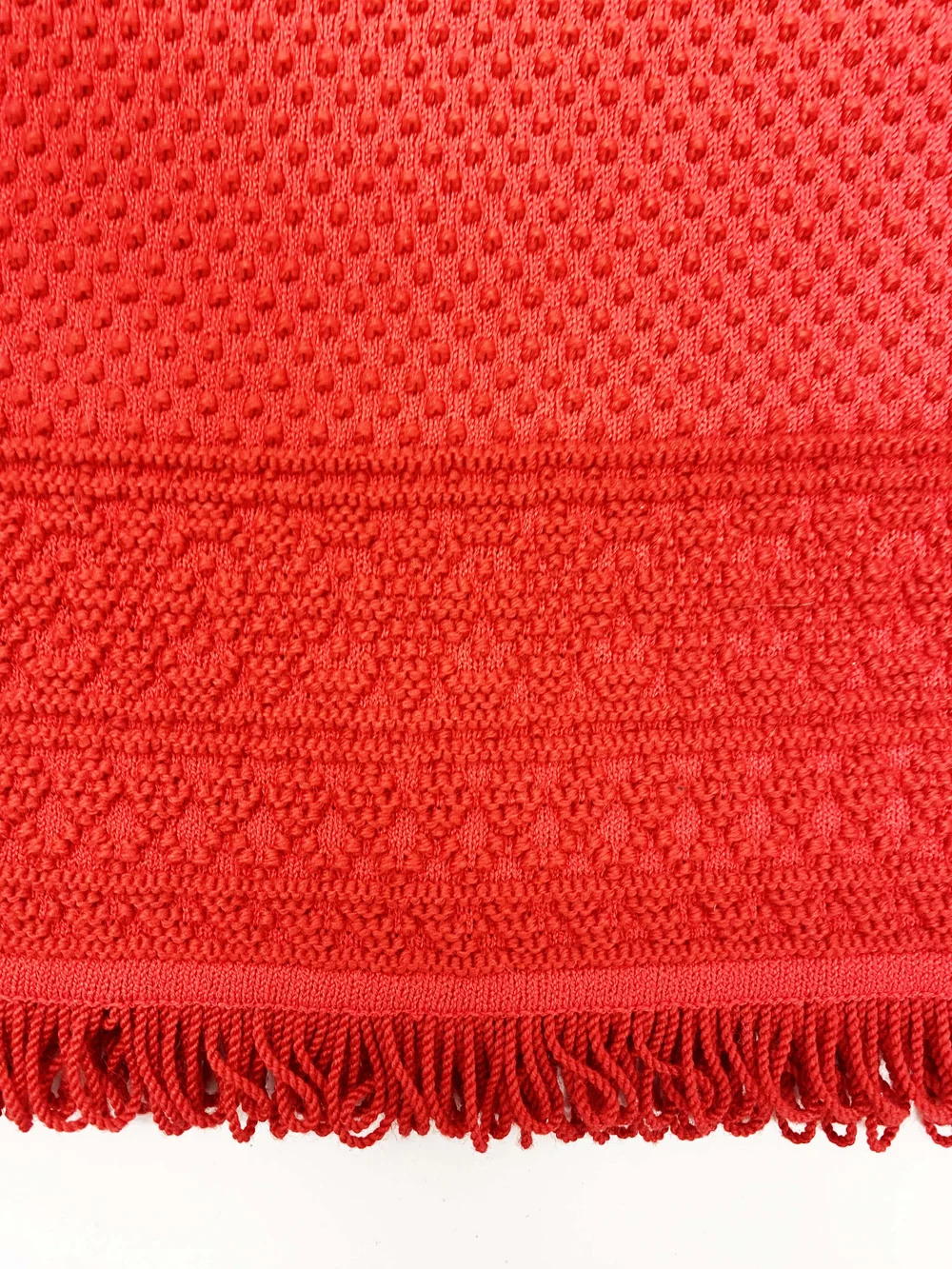 Christian Dior Boutique F/W 1999 red fringe knit top — JAMES VELORIA