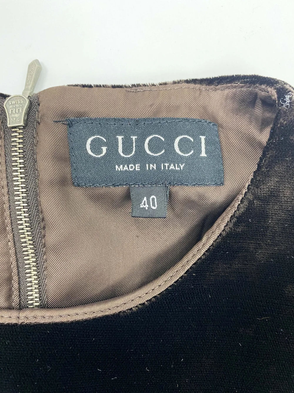 Gucci F/W 1995 brown velvet zip top — JAMES VELORIA
