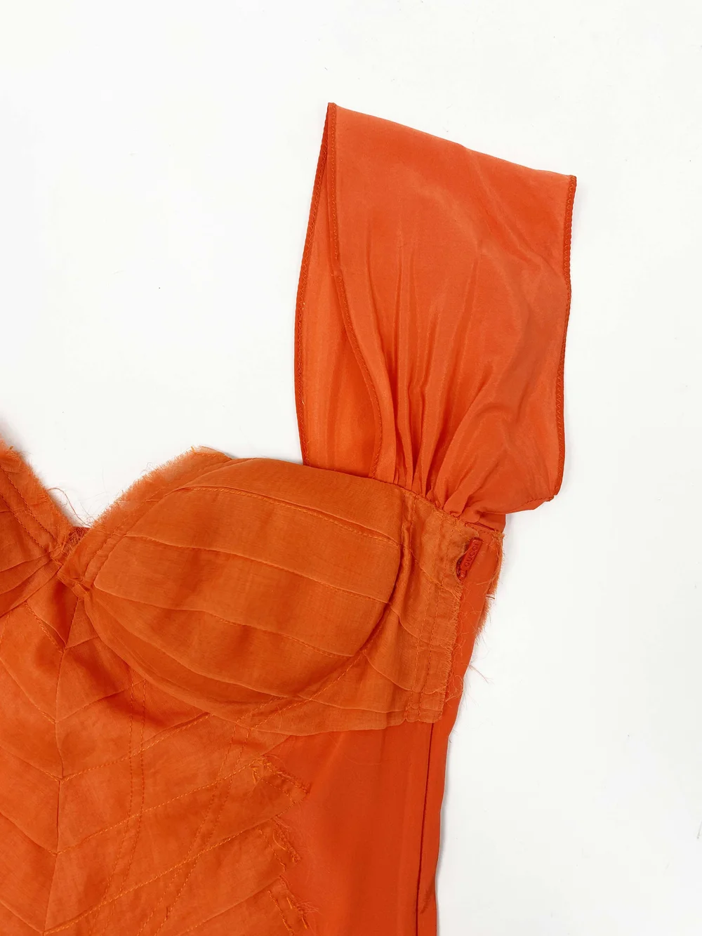 open lace back dress Gucci Orange Silk Organza Dress – The Curatorial Dept
