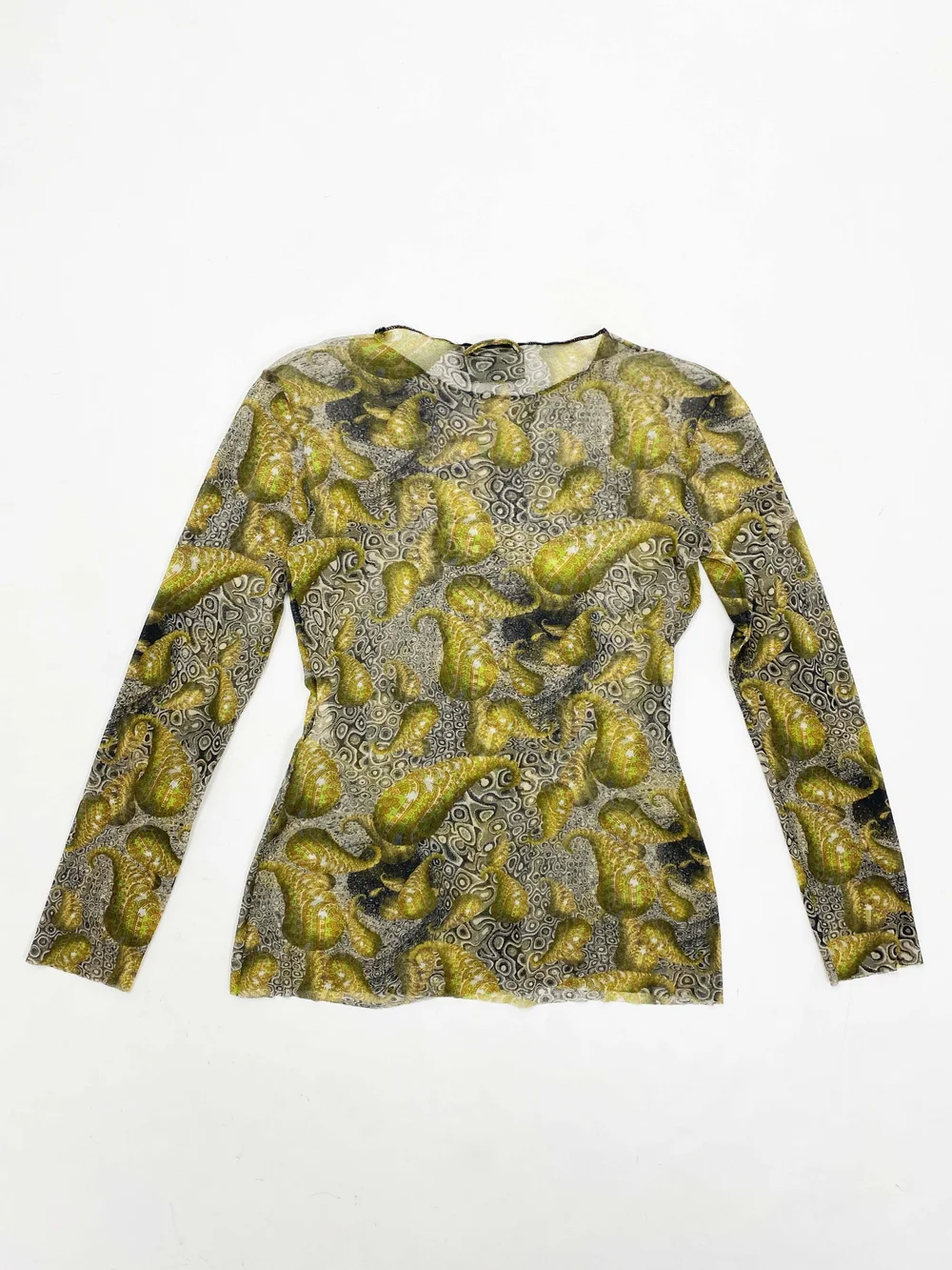 Jean Paul Gaultier F/W 1996 psychedelic print mesh top — JAMES VELORIA