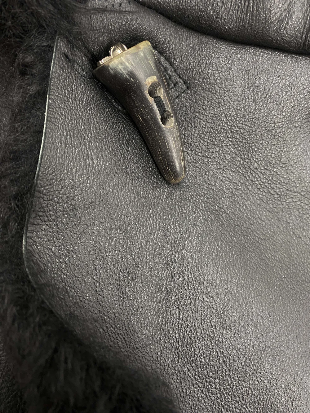 Vivienne Westwood F/W 1994 fur collar leather coat — JAMES VELORIA