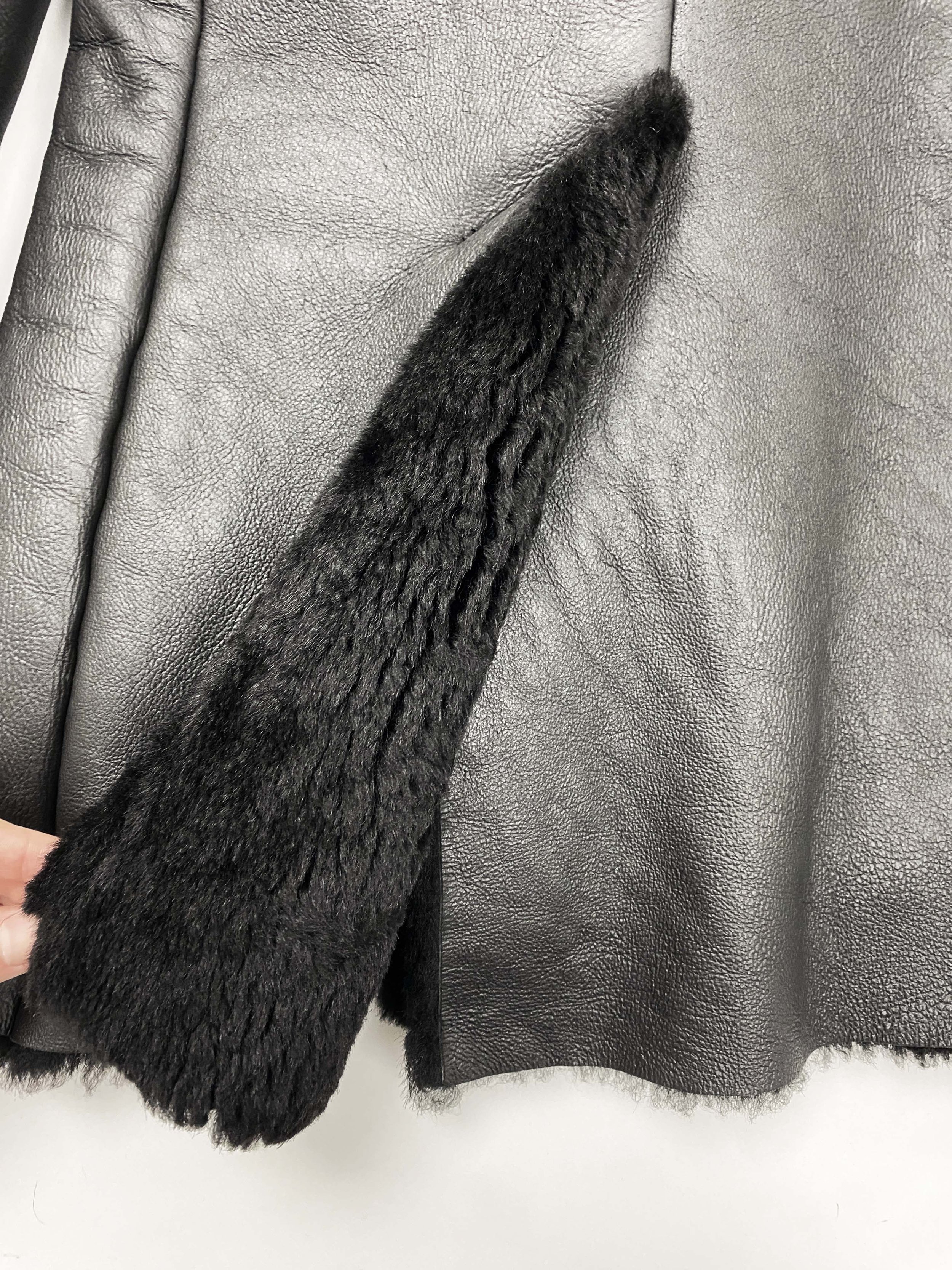 Vivienne Westwood F/W 1994 fur collar leather coat