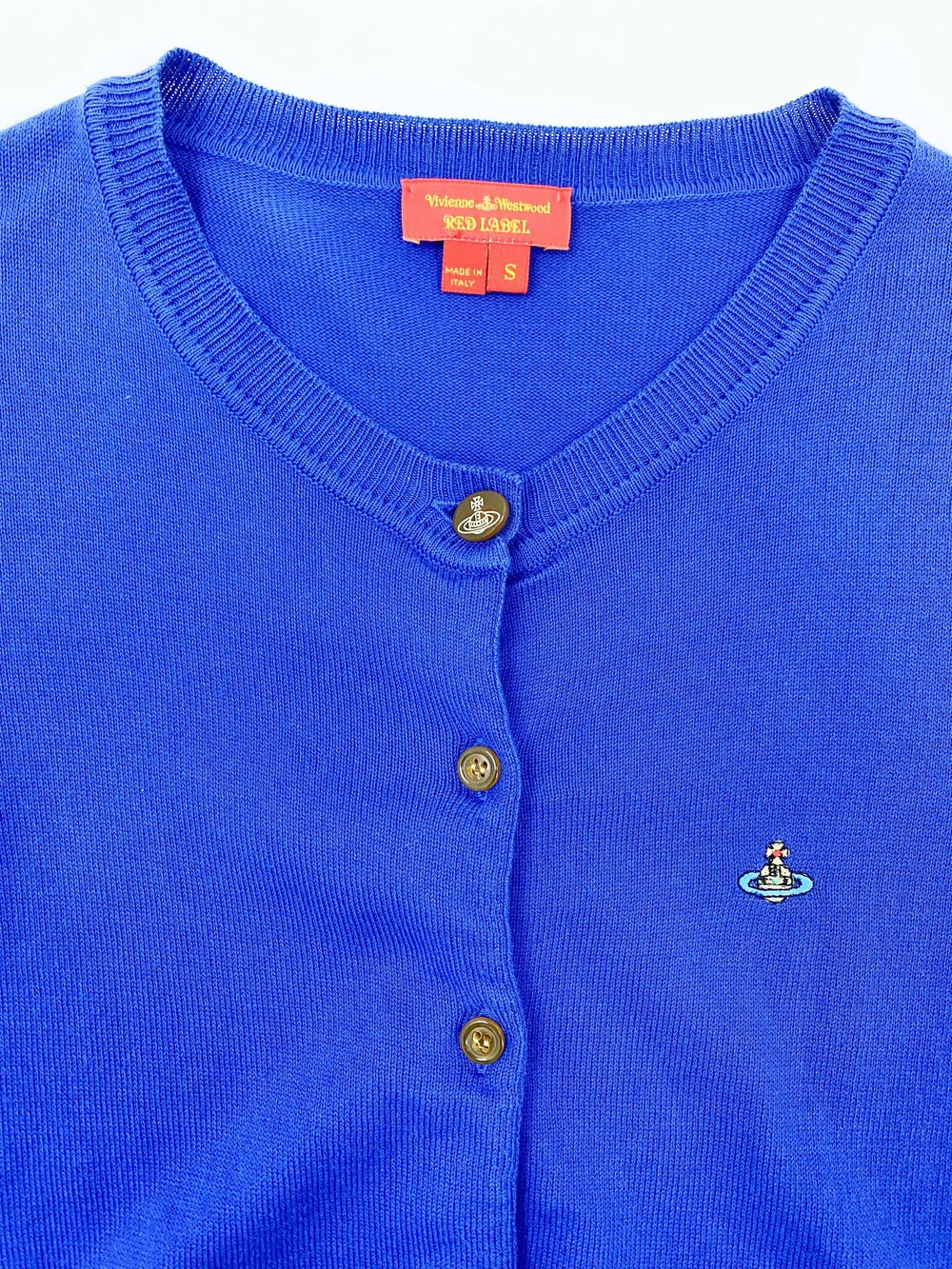 Vivienne Westwood S/S 2014 royal blue cardigan — JAMES VELORIA