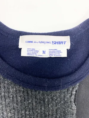Comme des Garcons SHIRT patchwork sweater — JAMES VELORIA