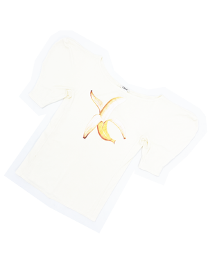 Chloe S/S 2001 banana print puff sleeve top — JAMES VELORIA