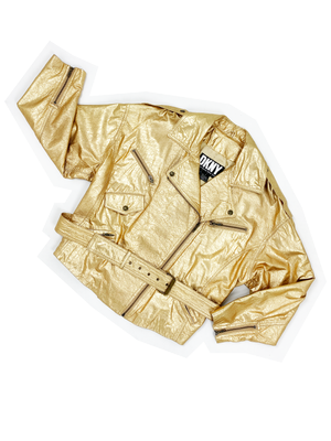 DKNY 90s gold leather jacket — JAMES VELORIA