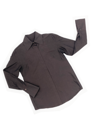 Gucci 1997 brown silk twill shirt — JAMES VELORIA