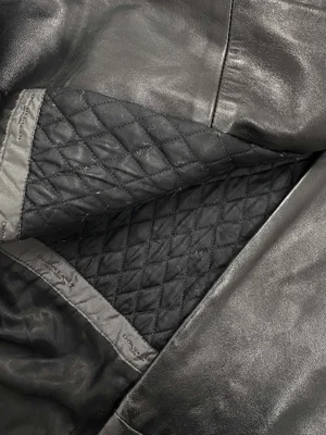 Donna Karan 90s fur collar leather coat — JAMES VELORIA