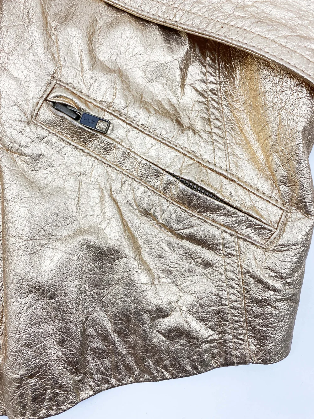DKNY 90s gold leather jacket — JAMES VELORIA