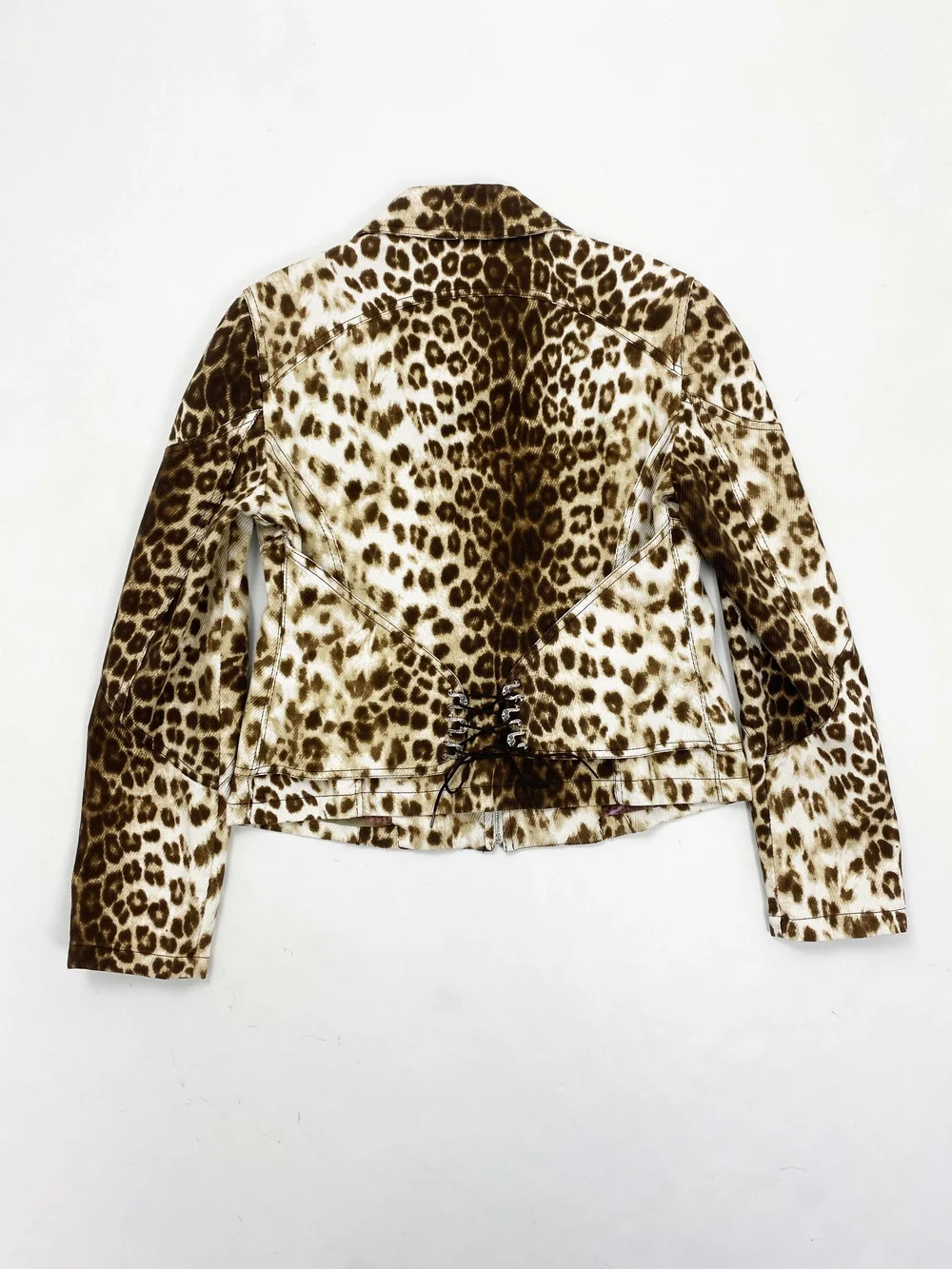 Roberto Cavalli leopard print lace up jacket — JAMES VELORIA