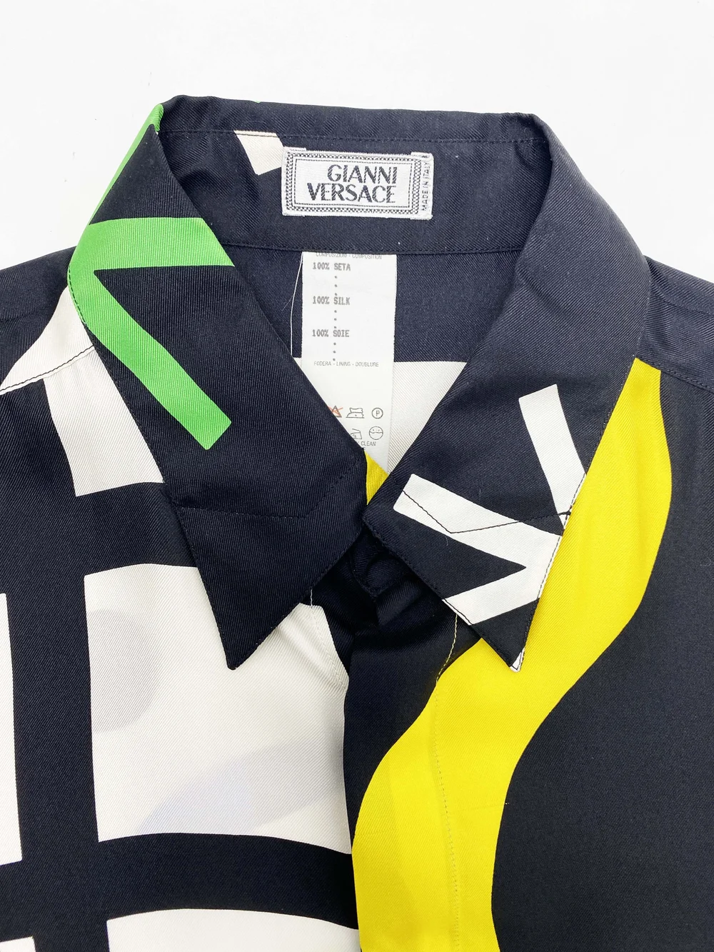 Gianni Versace 1992 abstract print silk shirt — JAMES VELORIA
