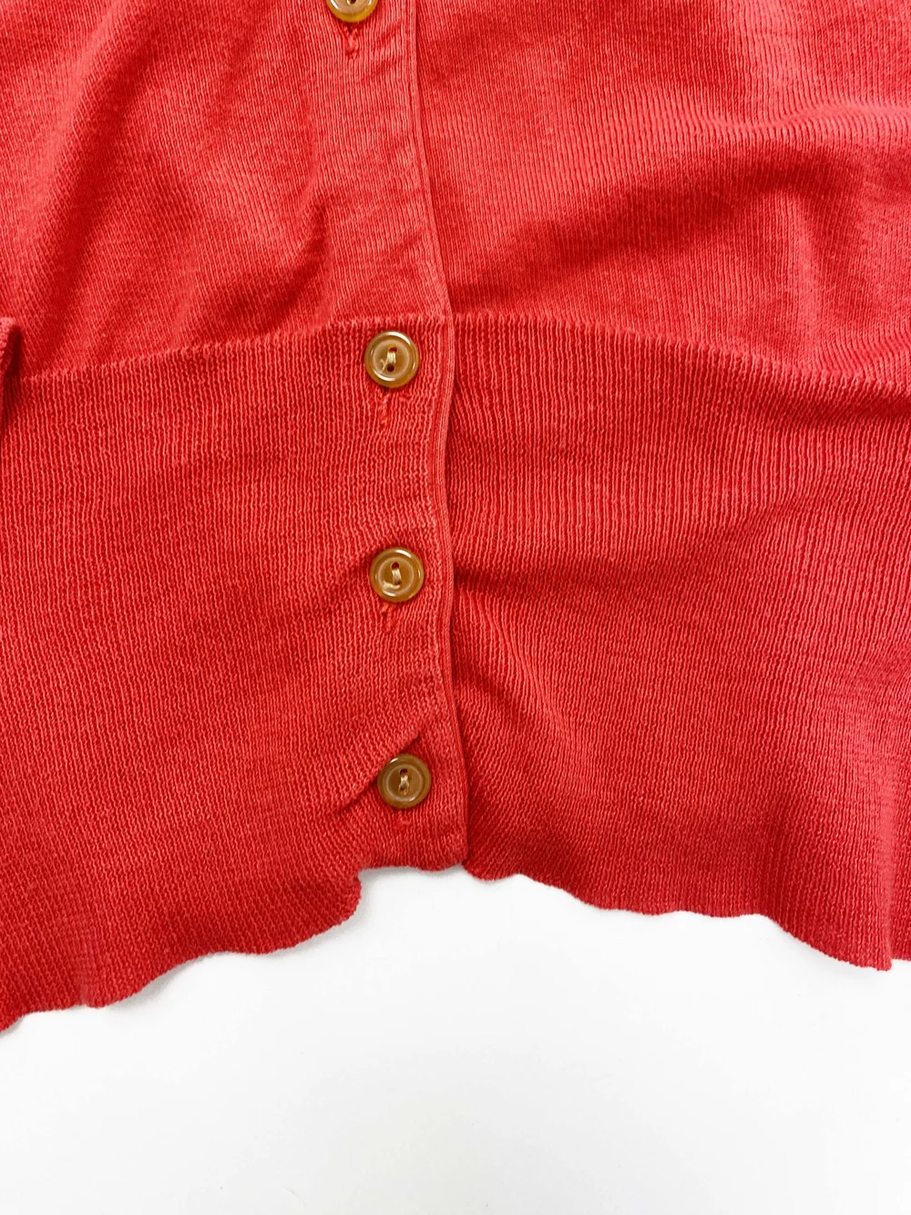 Vivienne Westwood 90s red cropped cardigan — JAMES VELORIA