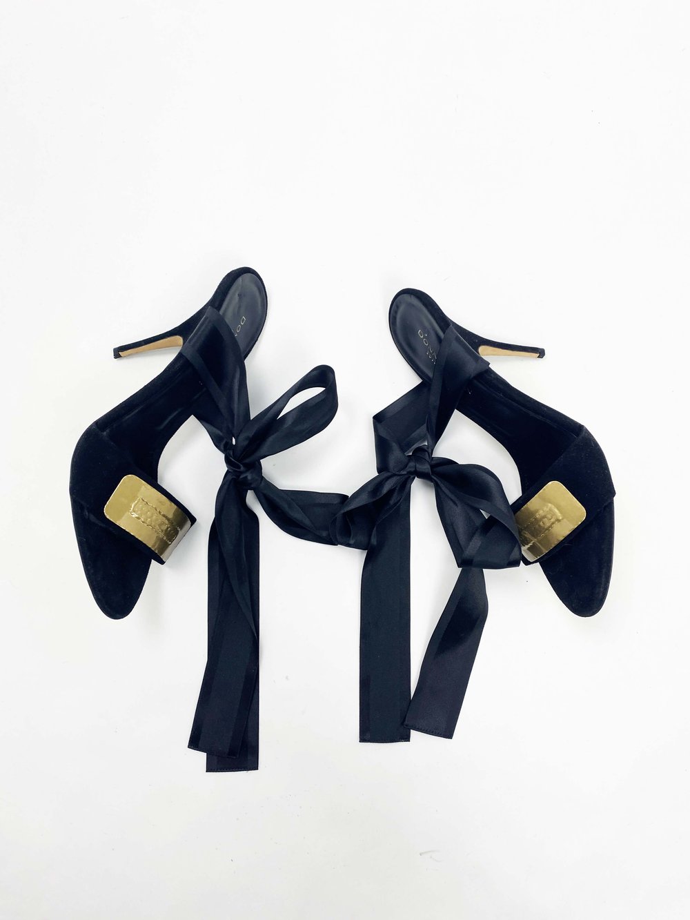 Donna Karan 90s ribbon tie heels — JAMES VELORIA