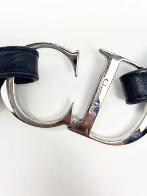 Dior グレー ロゴ レザーベルト Christian Dior グレー ベルト CDロゴ - メルカリ