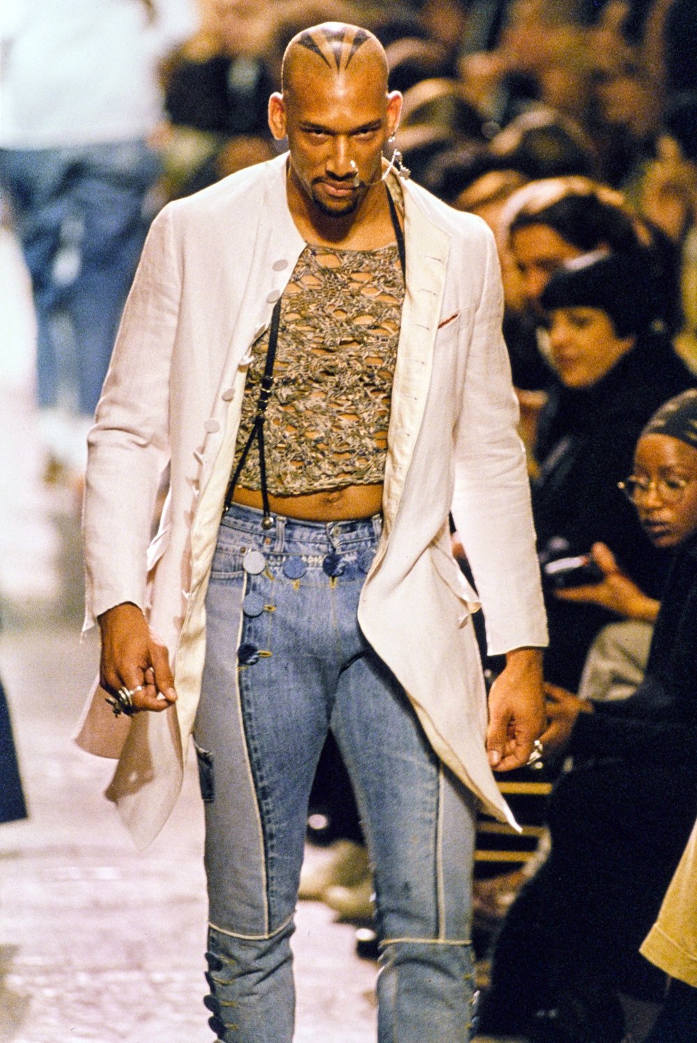 Jean Paul Gaultier Homme S/S 1994 covered button coat Jean Paul Gaultier Homme S/S 1994 covered button coat