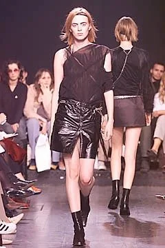 Ann Demeulemeester S/S 2001 snap front leather skirt — JAMES VELORIA