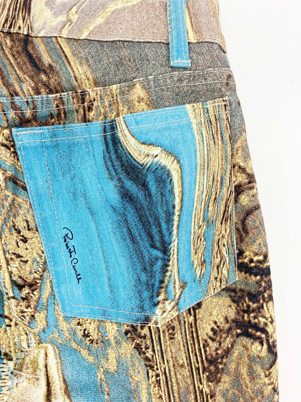 Roberto Cavalli S/S 2003 baroque Versailles print jeans — JAMES
