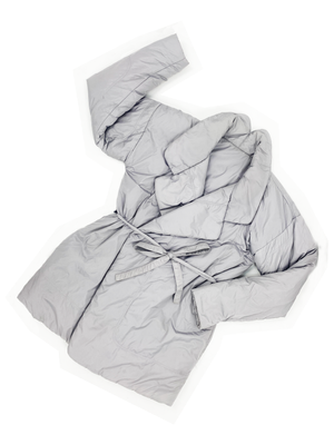 Norma Kamali OMO 90s gray sleeping bag coat — JAMES VELORIA