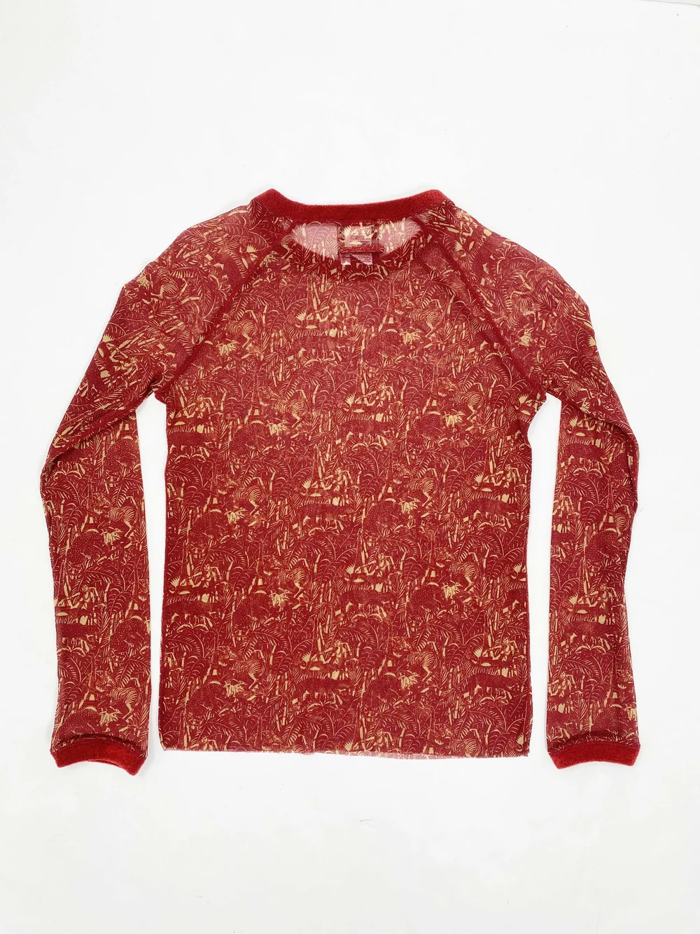 Jean Paul Gaultier jungle print mesh top — JAMES VELORIA
