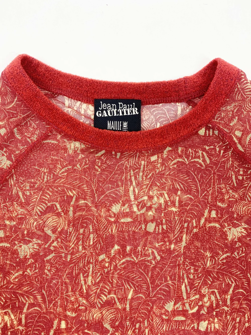 Jean Paul Gaultier jungle print mesh top — JAMES VELORIA