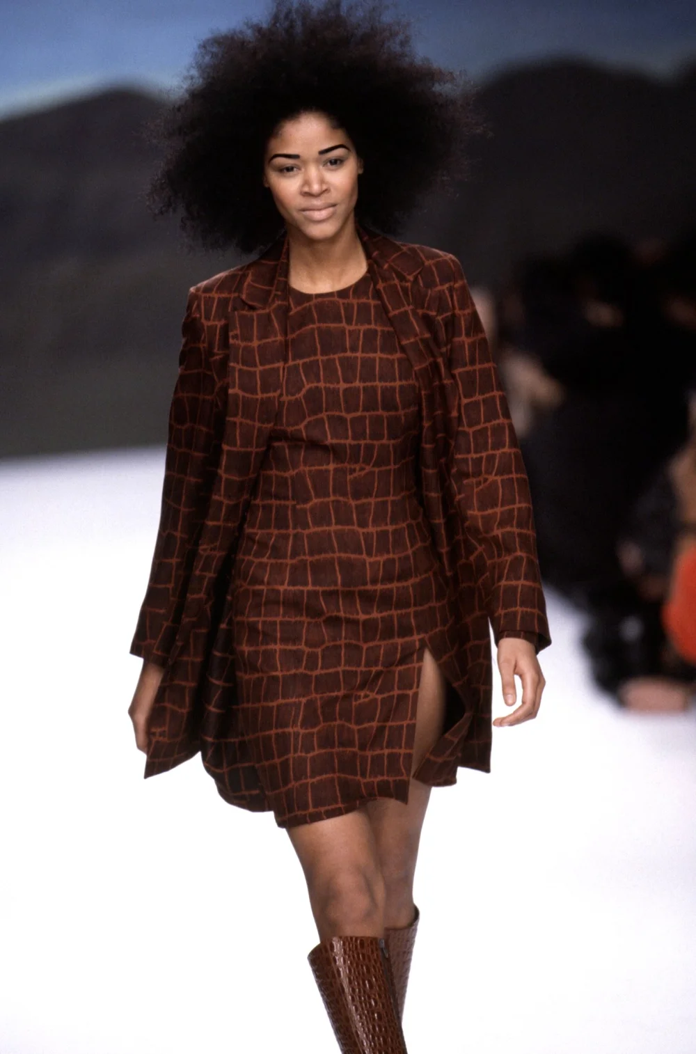 Todd Oldham F/W 1995 scale print silk dress  JAMES VELORIA