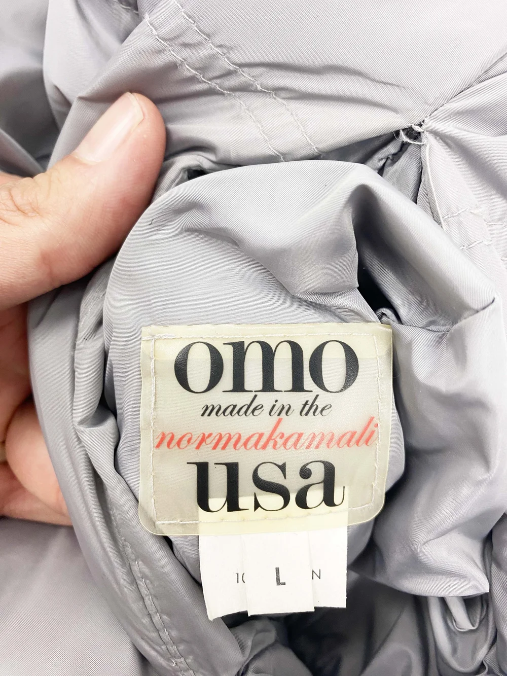 Norma Kamali OMO 90s gray sleeping bag coat — JAMES VELORIA