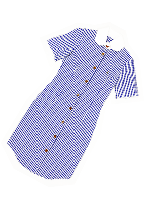 vivienne westwood blue dress Linen Dress with Peter Pan Collar 