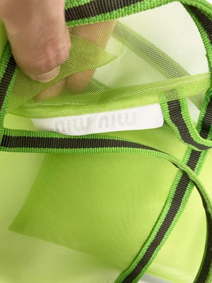 Miu Miu 90s neon green mesh tote bag — JAMES VELORIA