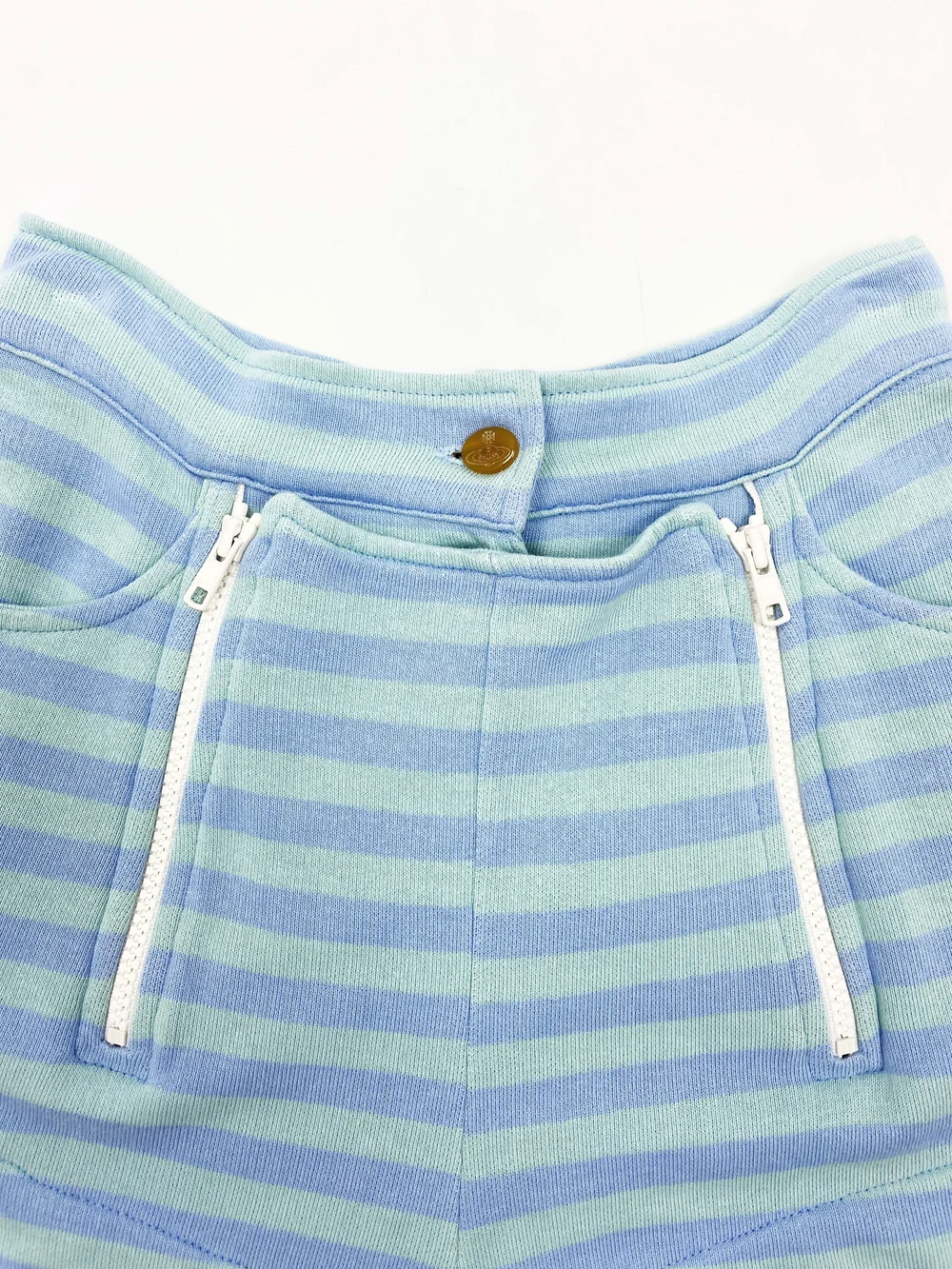 Vivienne Westwood 90s zip flap striped shorts — JAMES VELORIA