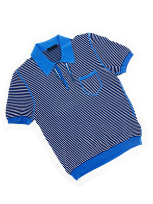 トップス 99s archive prada rubber polo shirt Prada 2018 blue rubber logo polo shirt — JAMES VELORIA