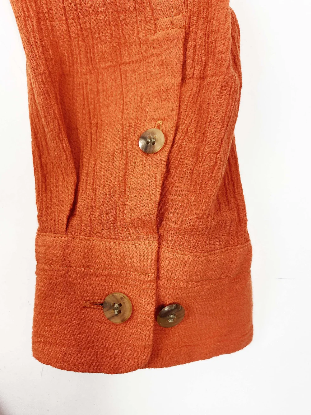 Issey Miyake Men orange crinkle pleated shirt — JAMES VELORIA