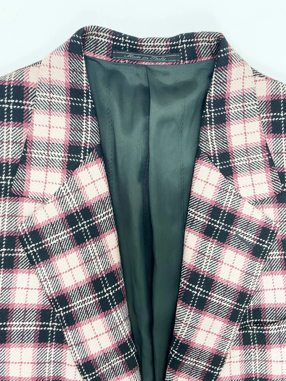 Gianni Versace 90s pink plaid blazer — JAMES VELORIA